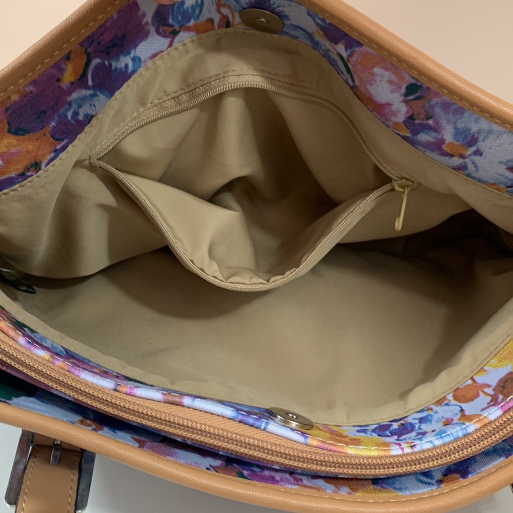Giani Bernini Blue/Purple Floral Print Handbag - Picture 5 of 9